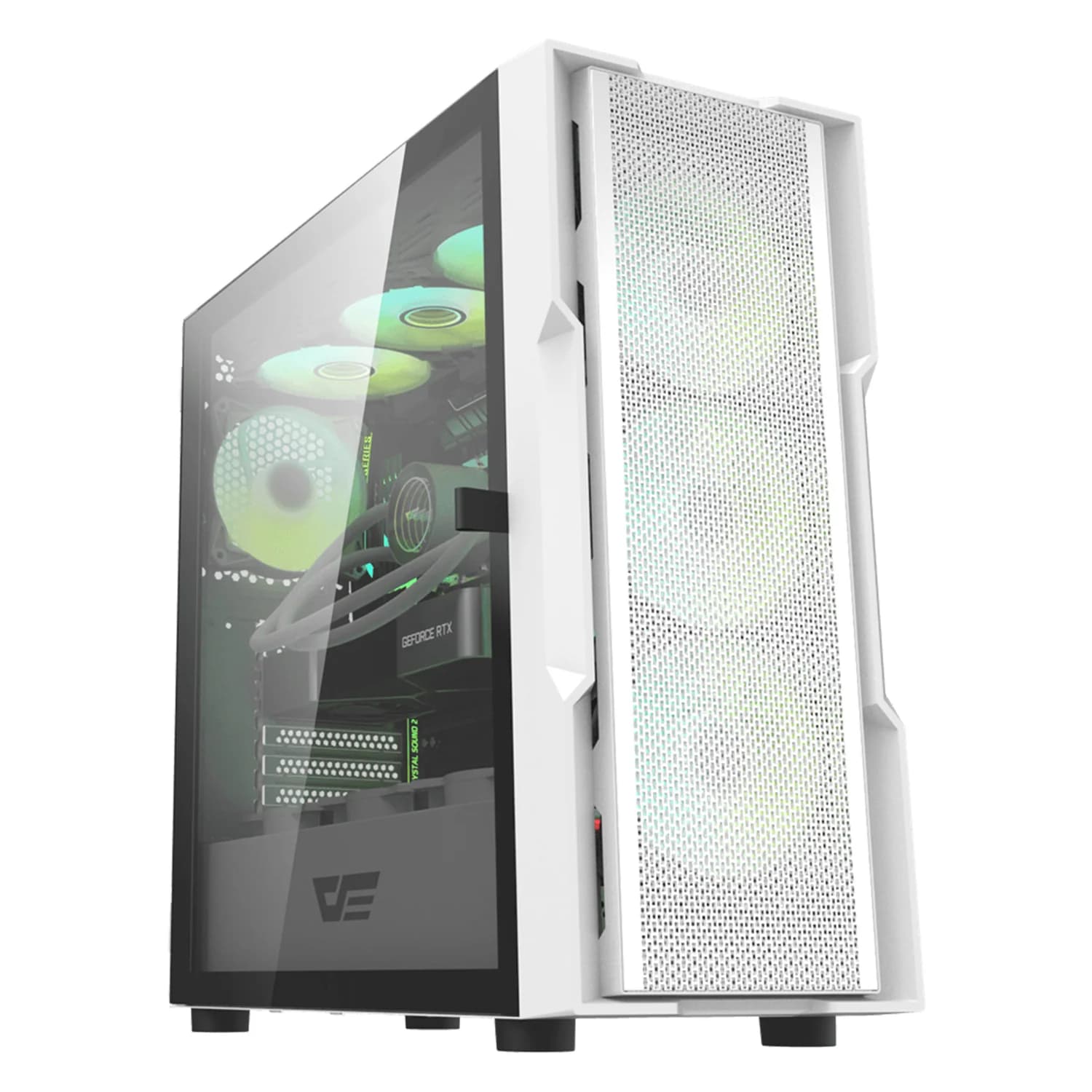 Aigo-E-Darkflash Gabinete Gamer darkFlash DK431 Glass Mid Tower - Branco (4 Fans ARGB)
