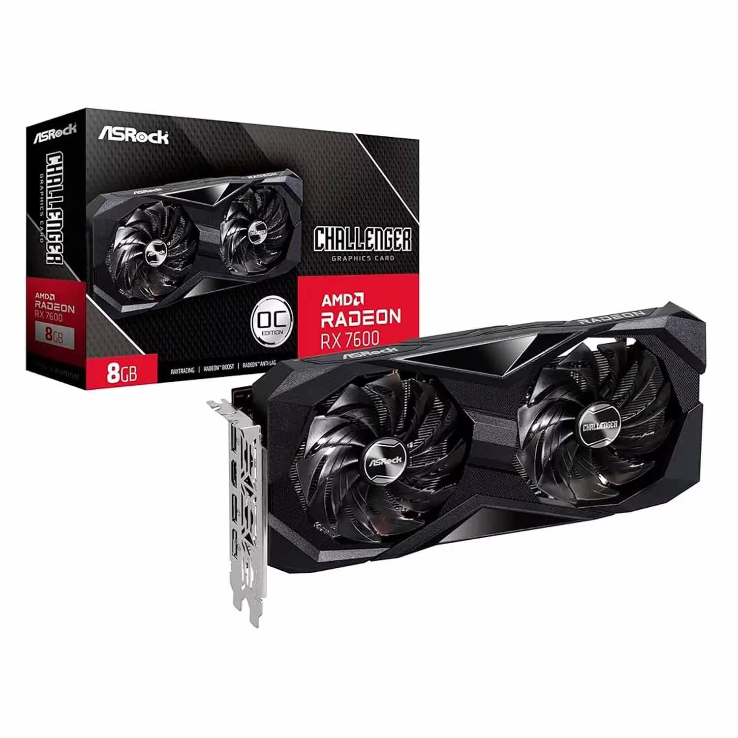 AMD Placa de Vídeo ASRock Challenger OC AMD Radeon RX-7600 8GB GDDR6 - RX7600CL8GO