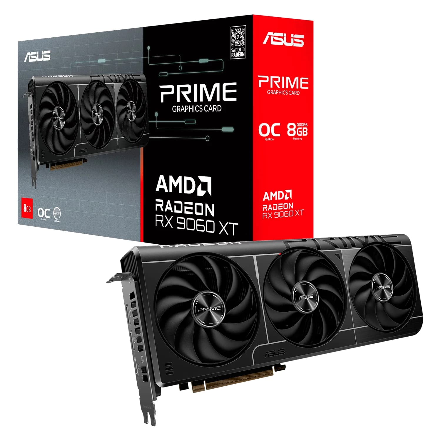 AMD Placa de Vídeo Asus Prime Radeon RX-9060XT 8GB GDDR6 - PRIME-RX9060XT-O8G