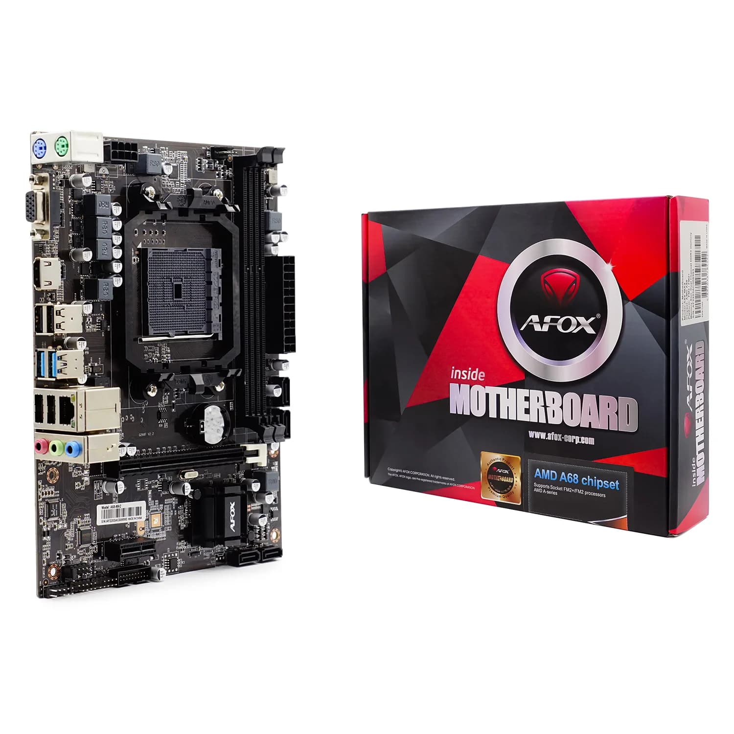 AMD Placa Mãe Afox A68 A68-MA2 2XDDR3 Socket FM2/FM2+ Chipset A68 Micro ATX