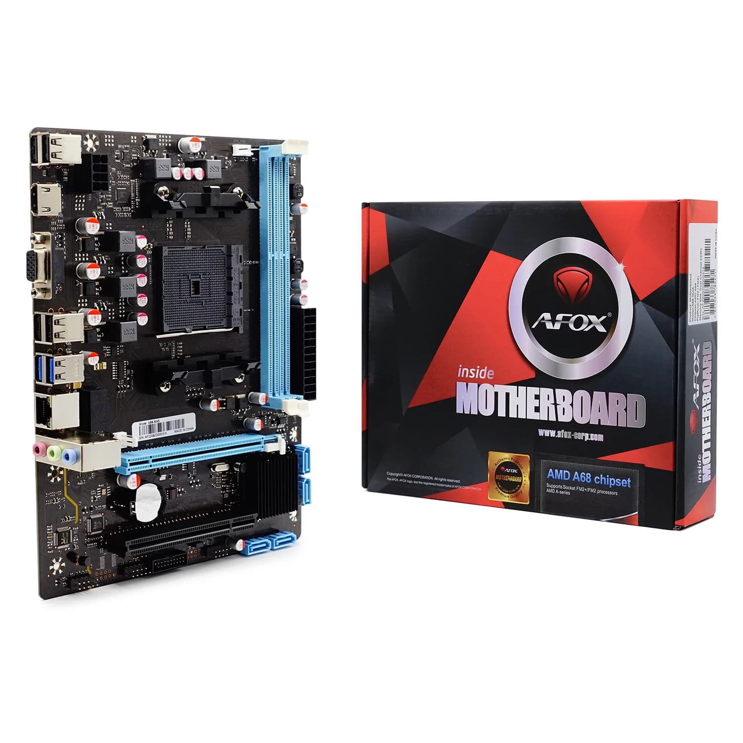 AMD Placa Mãe Afox A68-MA5 DDR3 Socket FM2+ Chipset AMD A68 Micro ATX