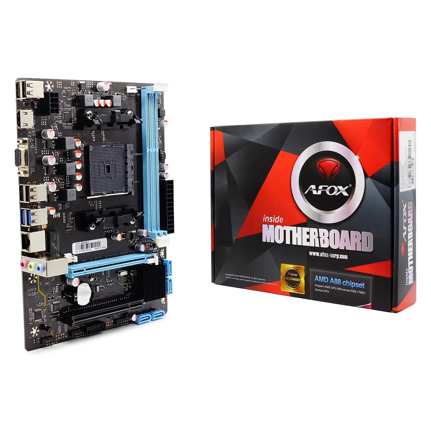 AMD Placa Mãe Afox A88-MA5-V2 DDR3 Socket AMD FM2/FM2+ Chipset AMD A88 Micro ATX