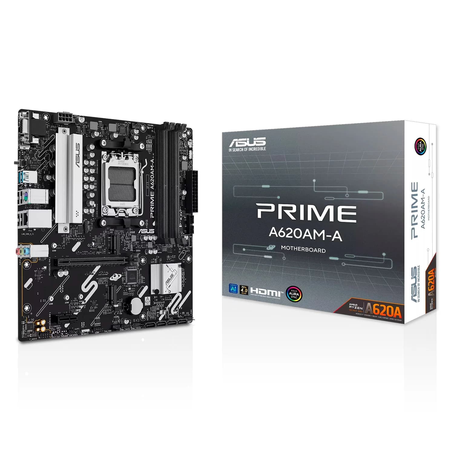 AMD Placa Mãe Asus Prime A620AM-A DDR5 Socket AM5 Chipset AMD A620 Micro ATX