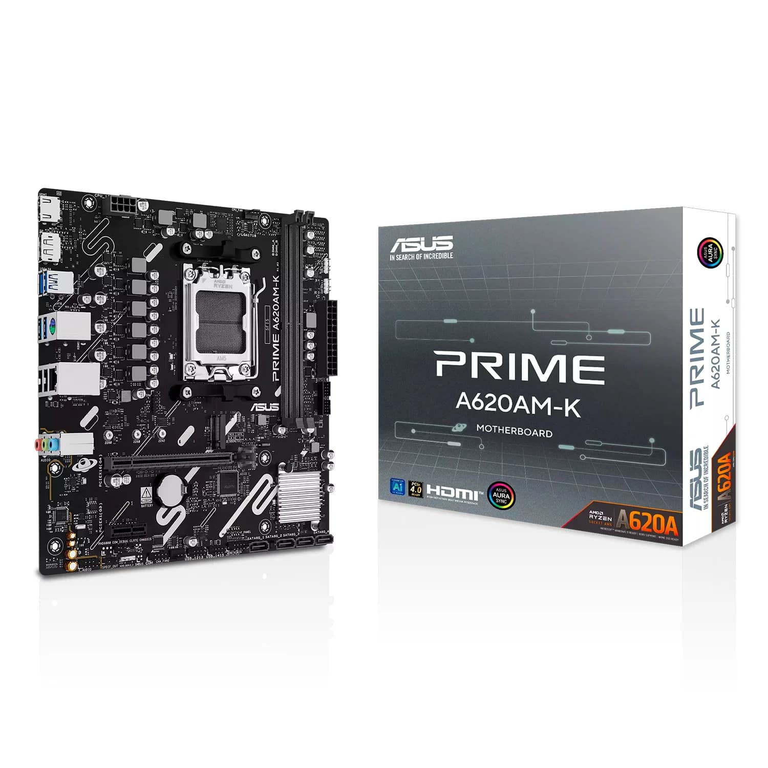 AMD Placa Mãe Asus Prime A620AM-K DDR5 Socket AM5 Chipset AMD A620 Micro ATX