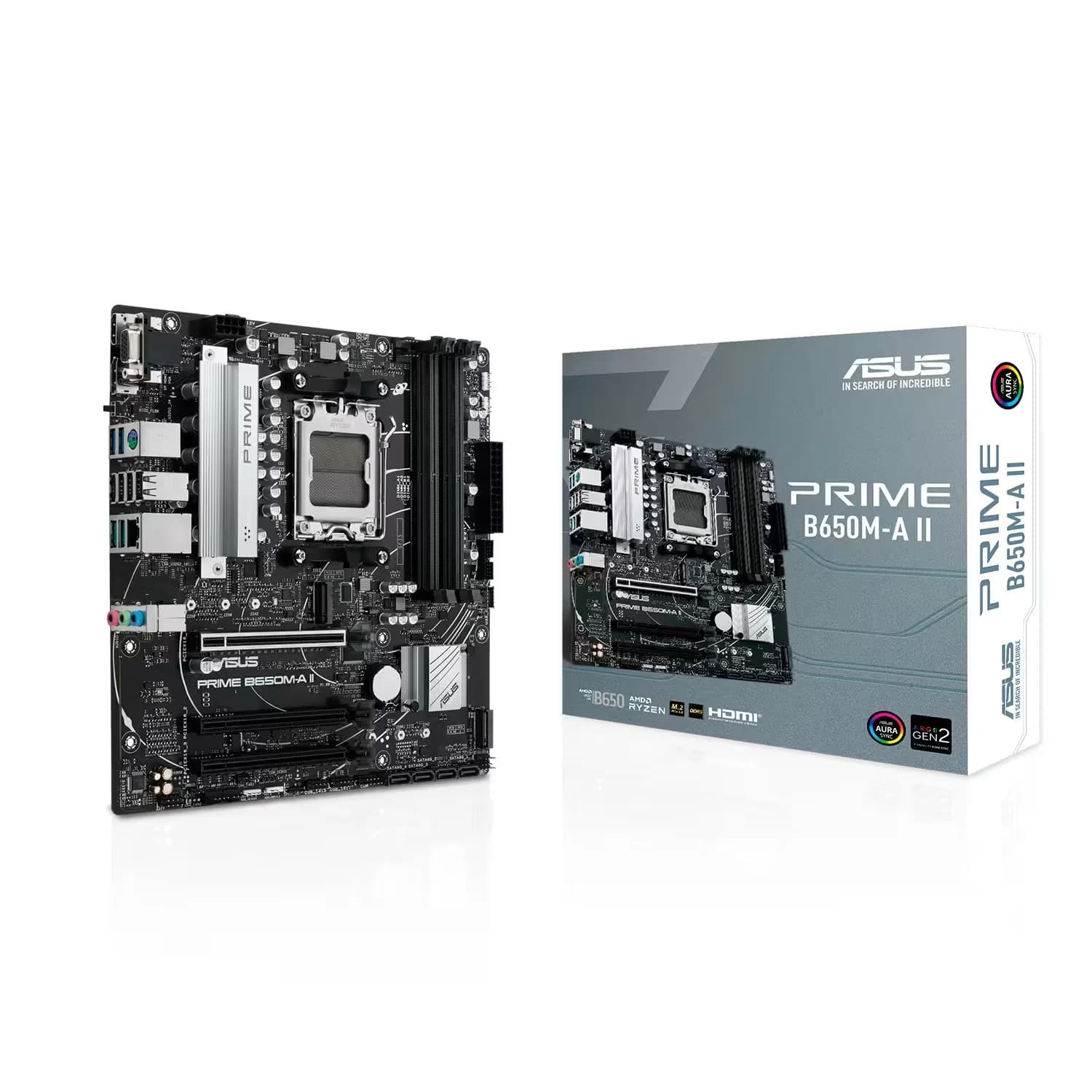 AMD Placa Mãe Asus Prime B650M-A II DDR5 Socket AM5 Chipset AMD B650 Micro ATX