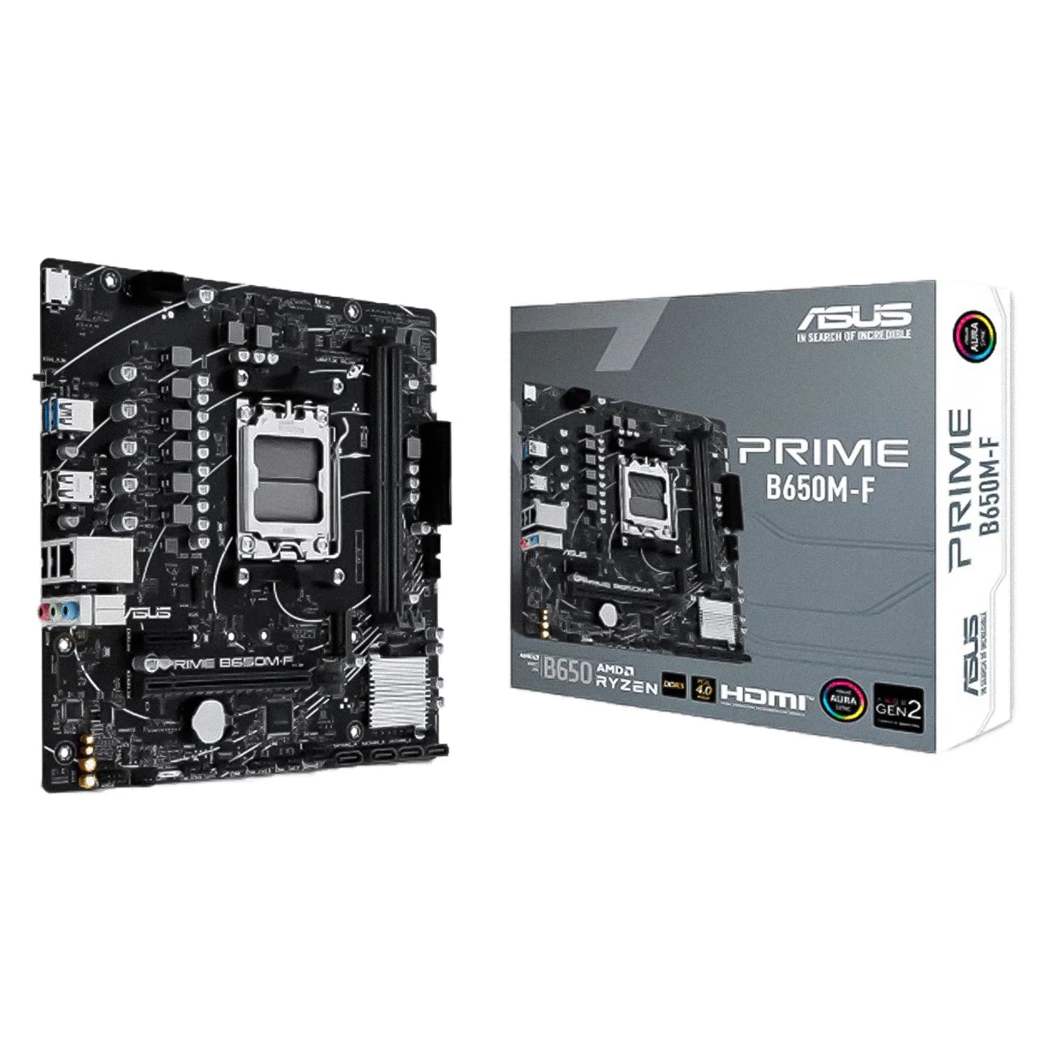 AMD Placa Mãe Asus Prime B650M-F Socket AM5 Chipset AMD B650 DDR5 Micro ATX