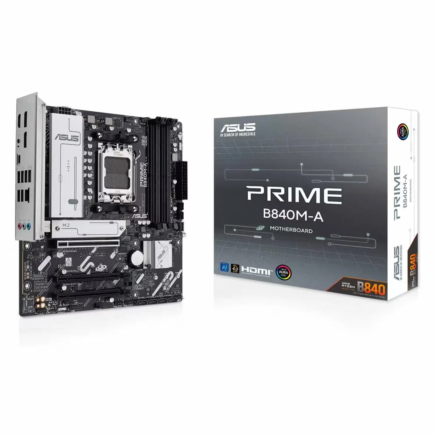 AMD Placa Mãe Asus Prime B840M-A 4XDDR5 Socket AM5 Chipset AMD B840 Micro ATX