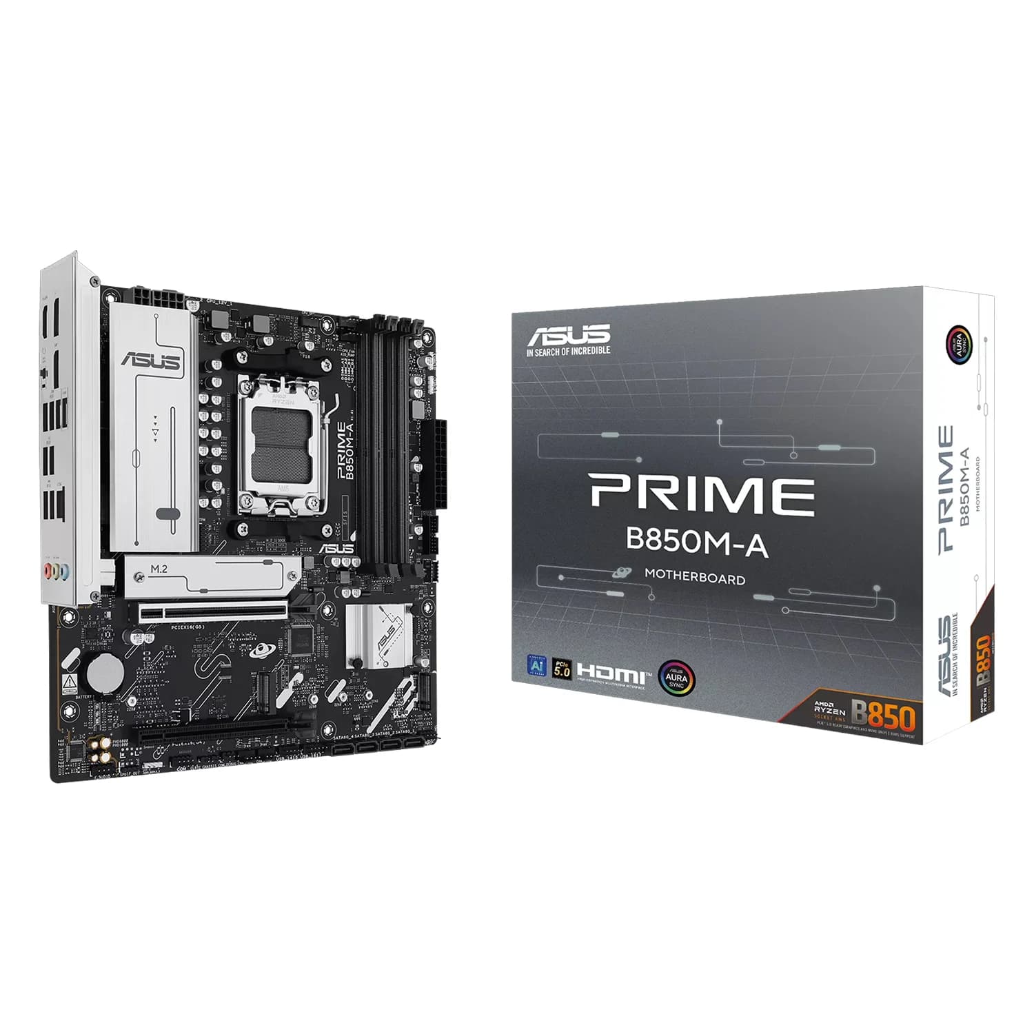 AMD Placa Mãe Asus Prime B850M-A Socket AM5 Chipset AMD B850 DDR5 Micro ATX