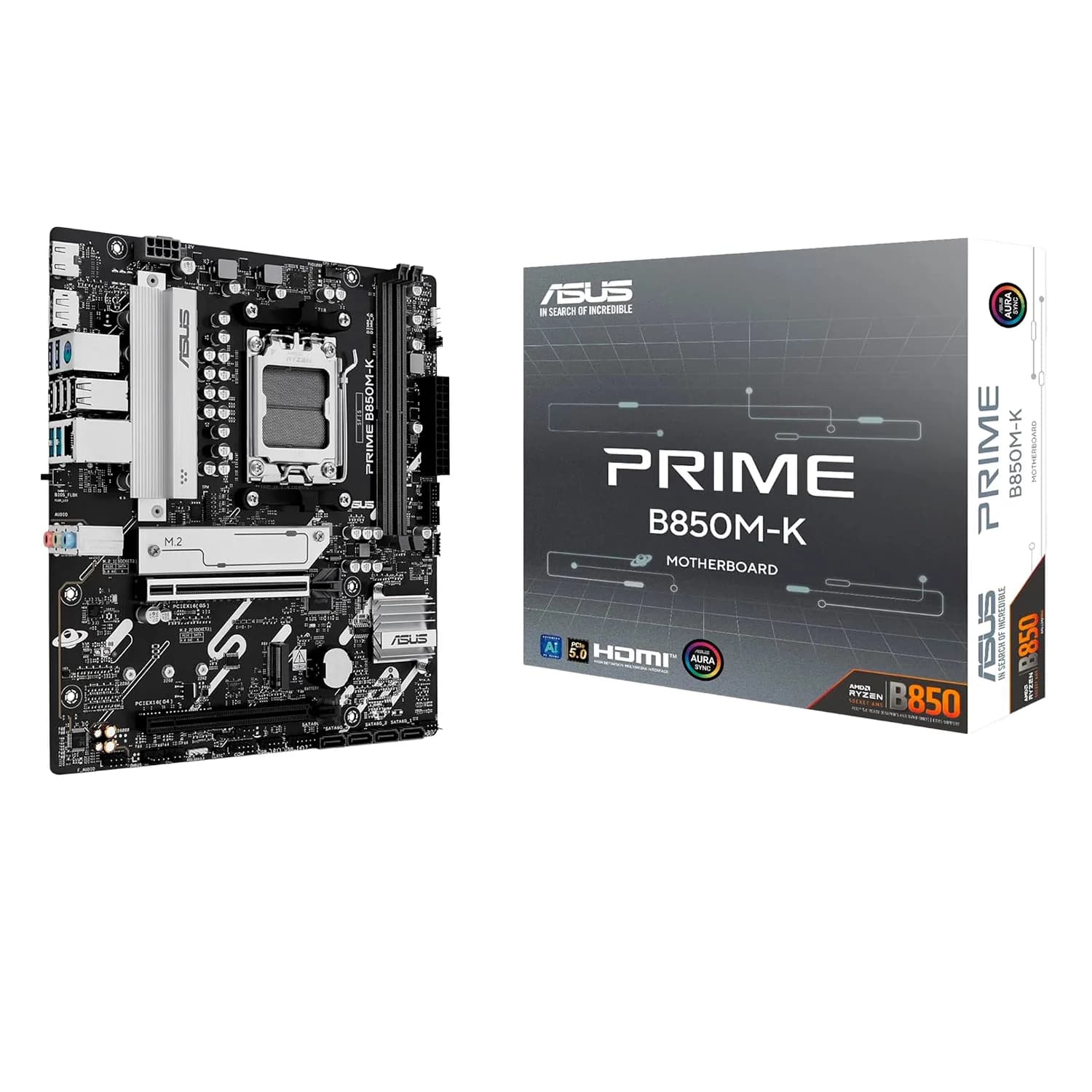 AMD Placa Mãe Asus Prime B850M-K Socket AM5 Chipset AMD B850 DDR5 Micro ATX