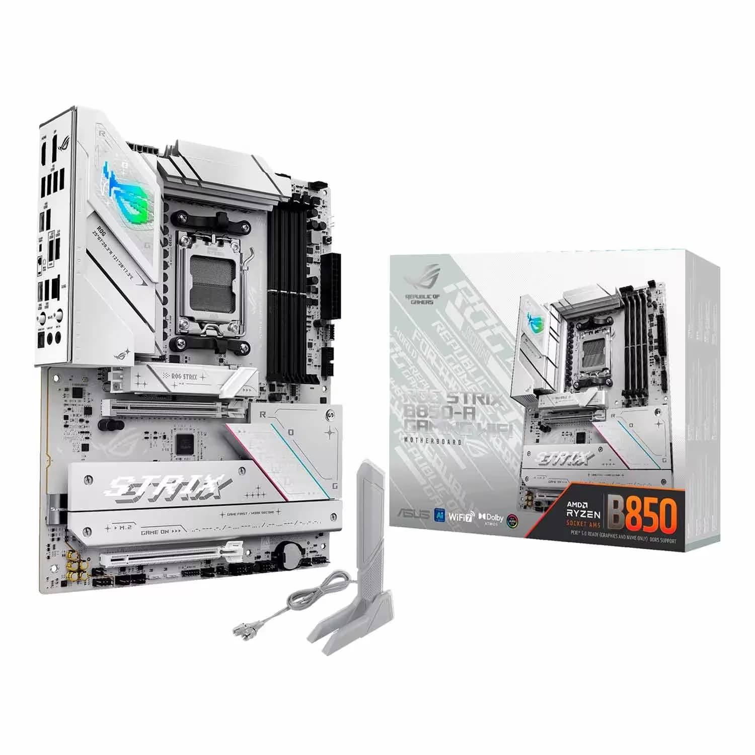 AMD Placa Mãe Asus Rog Strix B850-A Gaming WiFi 4XDDR5 Socket AM5 Chipset AMD B850 ATX