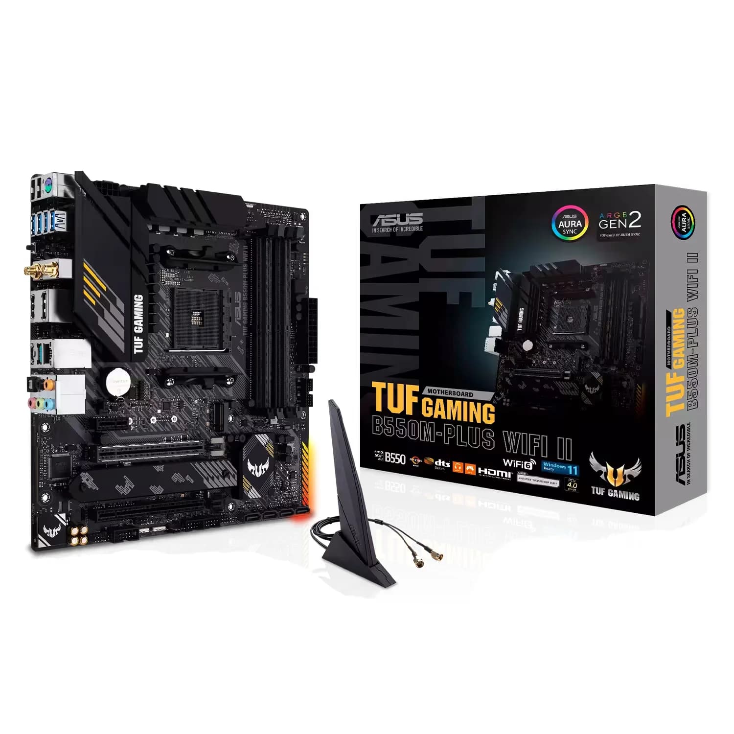AMD Placa Mãe Asus TUF Gaming B550M-Plus WiFi II DDR4 AMD AM4 Chipset B550 Micro ATX