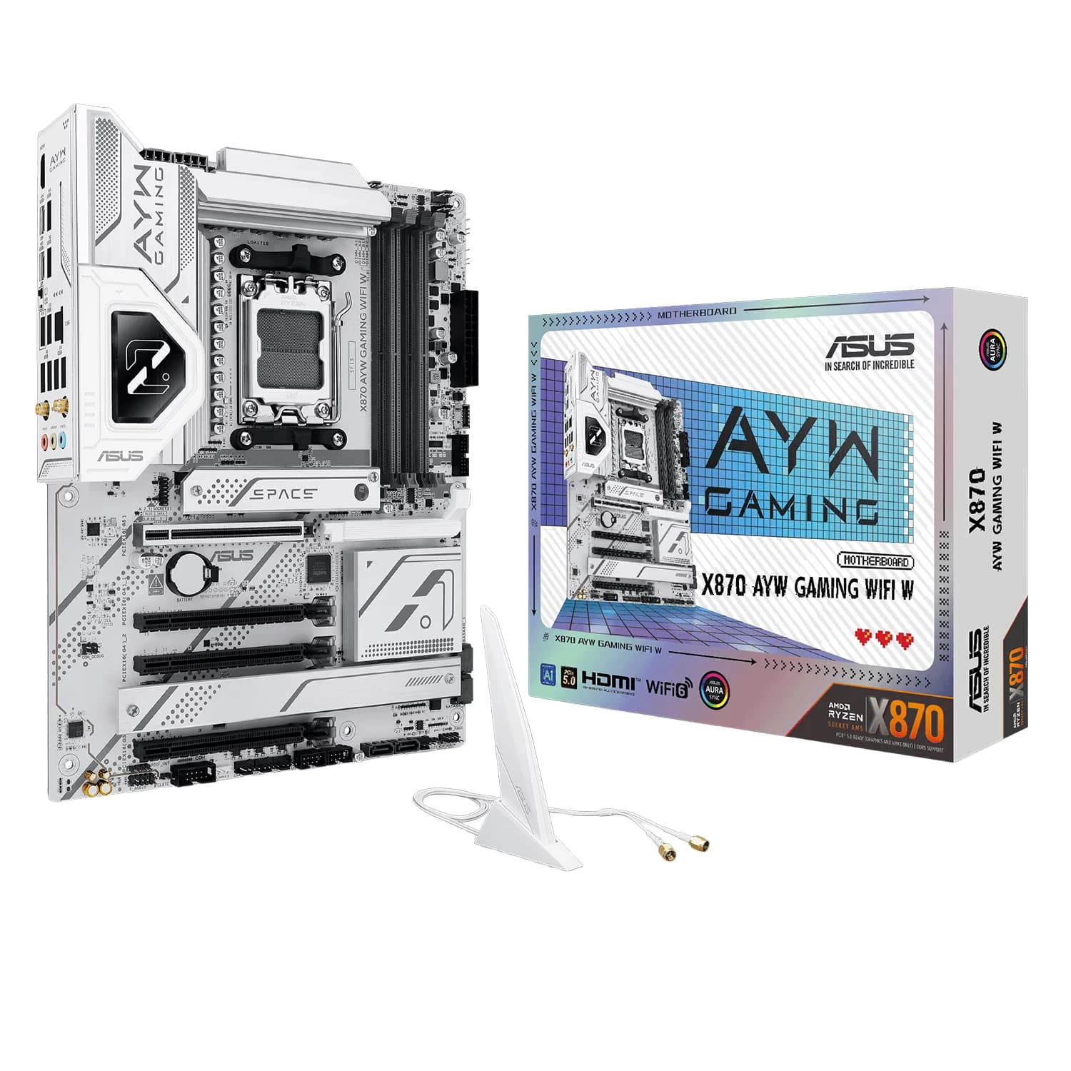 AMD Placa Mãe Asus X870 AYW Gaming WiFi W Socket AM5 Chipset AMD X870 DDR5 ATX