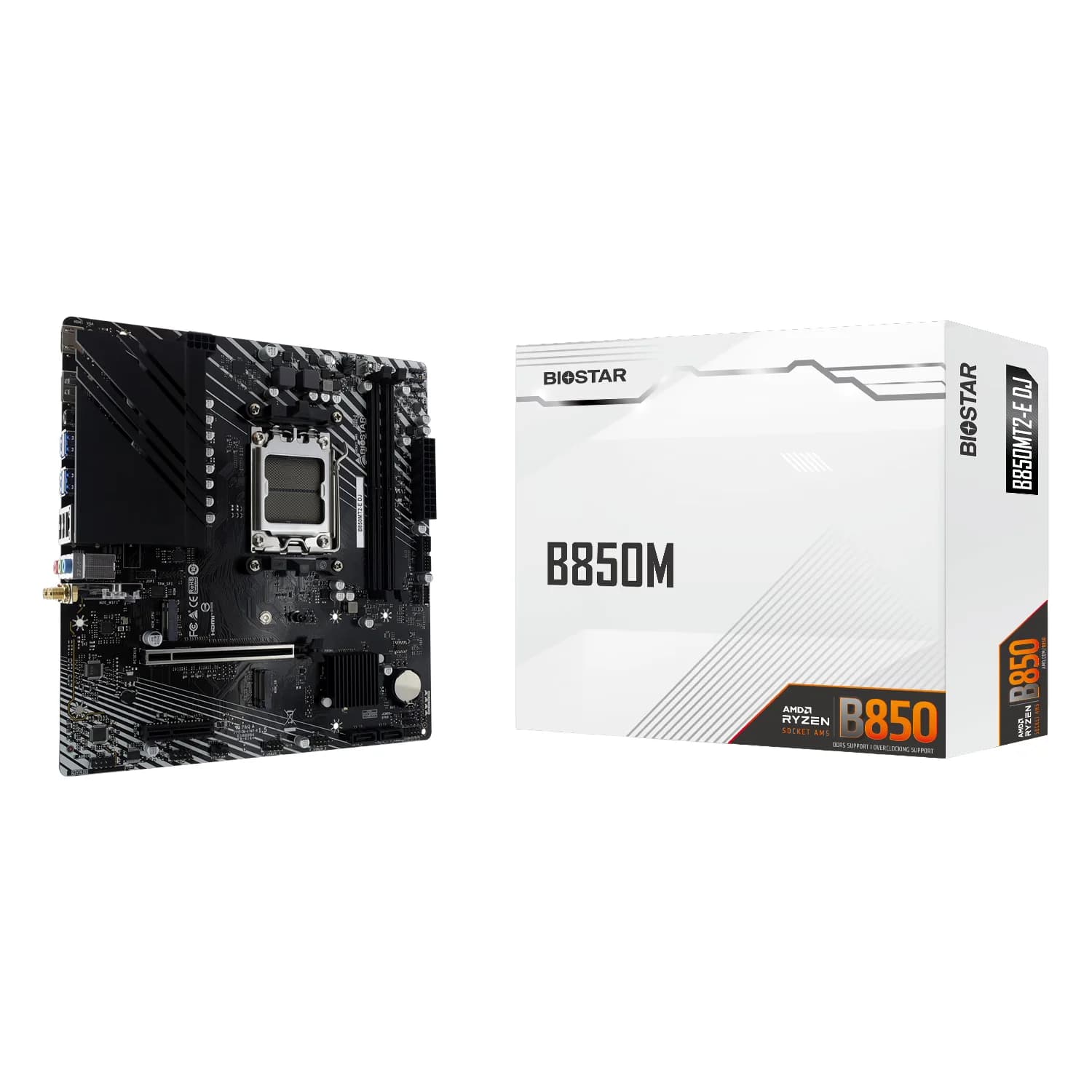 AMD Placa Mãe Biostar B850MT2-E DJ DDR5 Socket AMD AM5 Chipset B850 Micro ATX