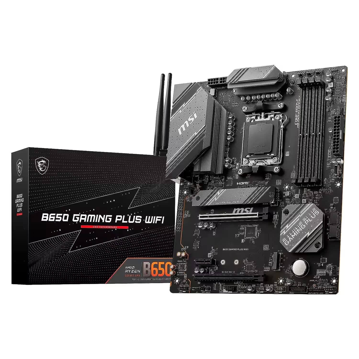 AMD Placa Mãe MSI B650 Gaming Plus Wi-Fi DDR5 Socket AMD AM5 Chipset B650 ATX