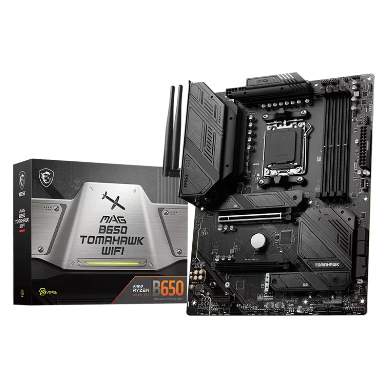 AMD Placa Mãe MSI B650 MAG Tomahawk WiFi DDR5 Socket AMD AM5 Chipset B650 ATX