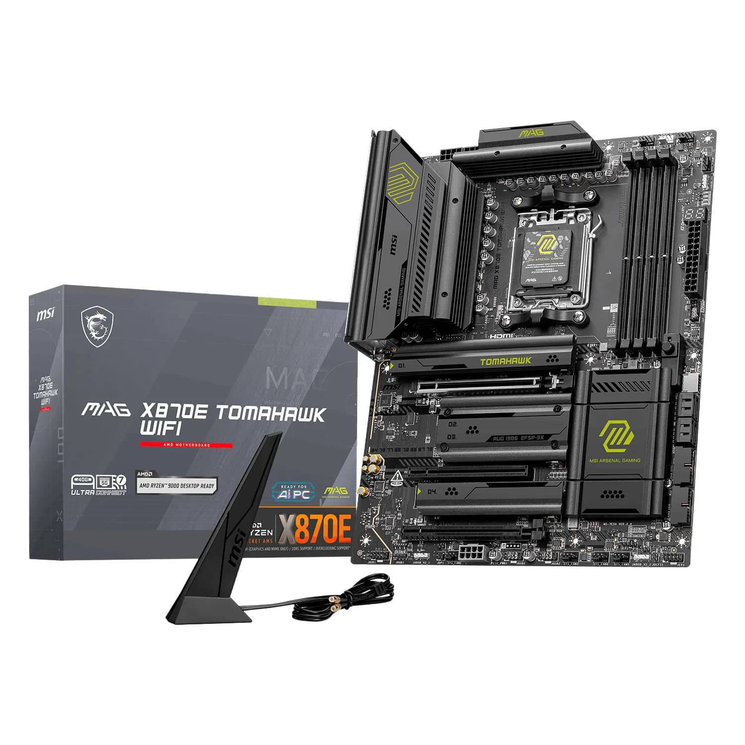 AMD Placa Mãe MSI Mag X870E Tomahawk WiFi DDR5 Socket AM5 Chipset AMD X870E ATX