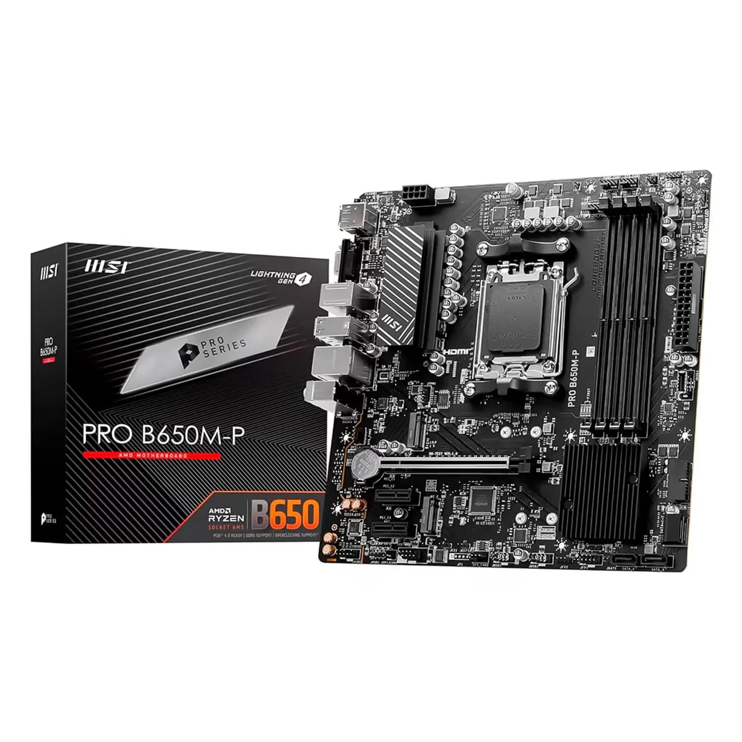 AMD Placa Mãe MSI Pro B650M-P DDR5 Socket AMD AM5 Chipset B650 ATX