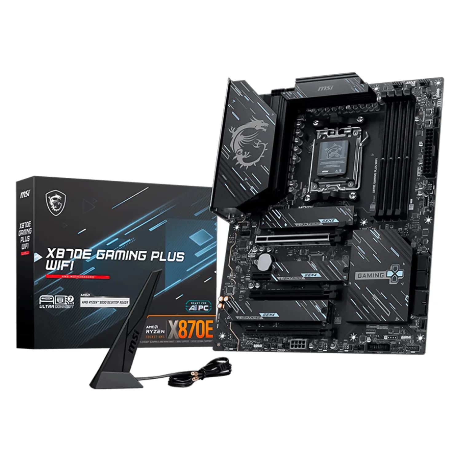 AMD Placa Mãe MSI X870E Gaming Plus WiFi DDR5 Socket AMD AM5 Chipset X870E ATX