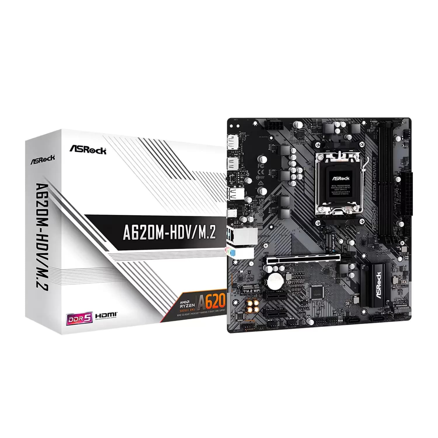 ASRock Placa Mãe Asrock A620M-HDV/M.2 DDR5 Socket AM5 Chipset AMD A620 Micro ATX