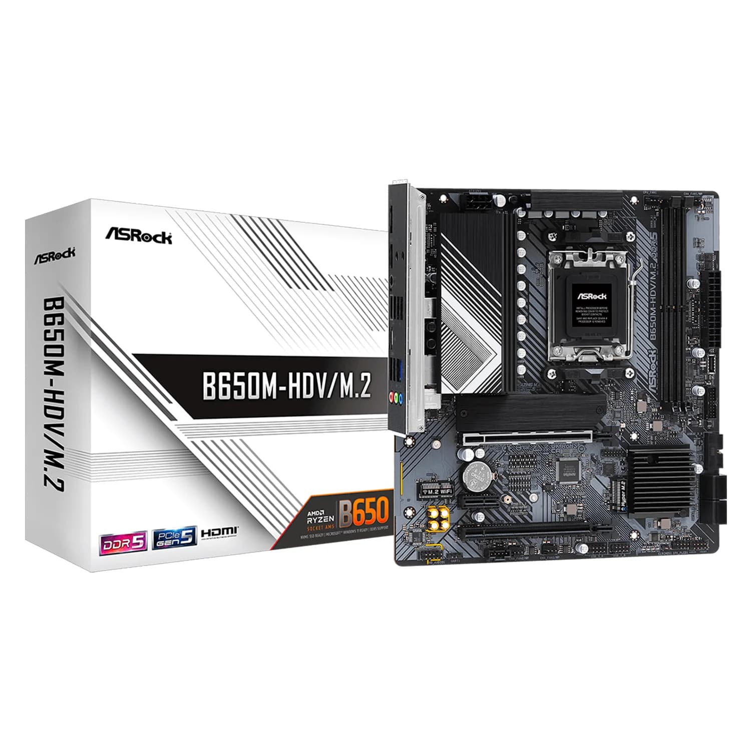 ASRock Placa Mãe Asrock B650M-HDV/M.2 White DDR5 Socket AM5 Chipset AMD B650 Micro ATX