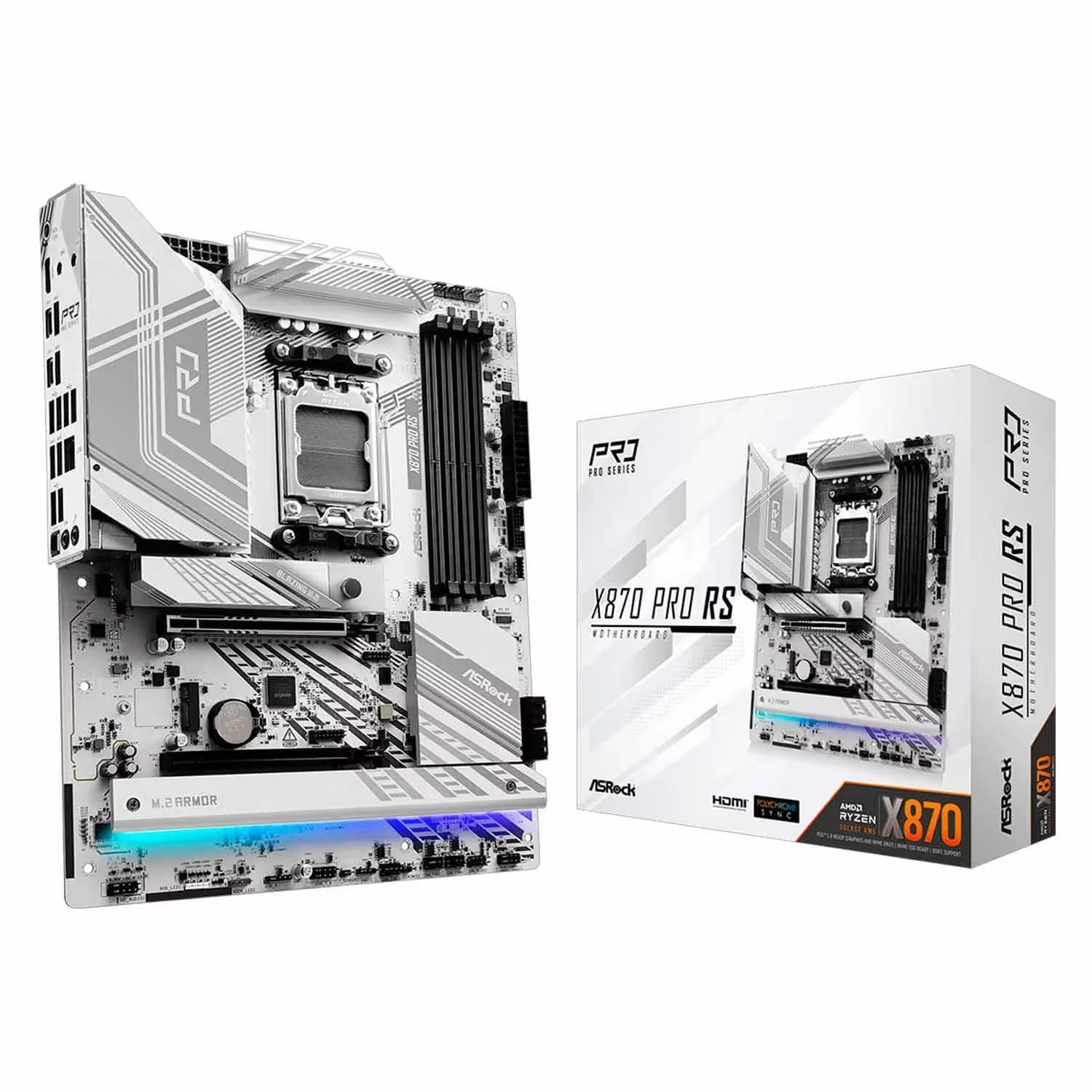 ASRock Placa Mãe ASRock X870 Pro RS 4XDDR5 Socket AM5 Chipset AMD X870 ATX