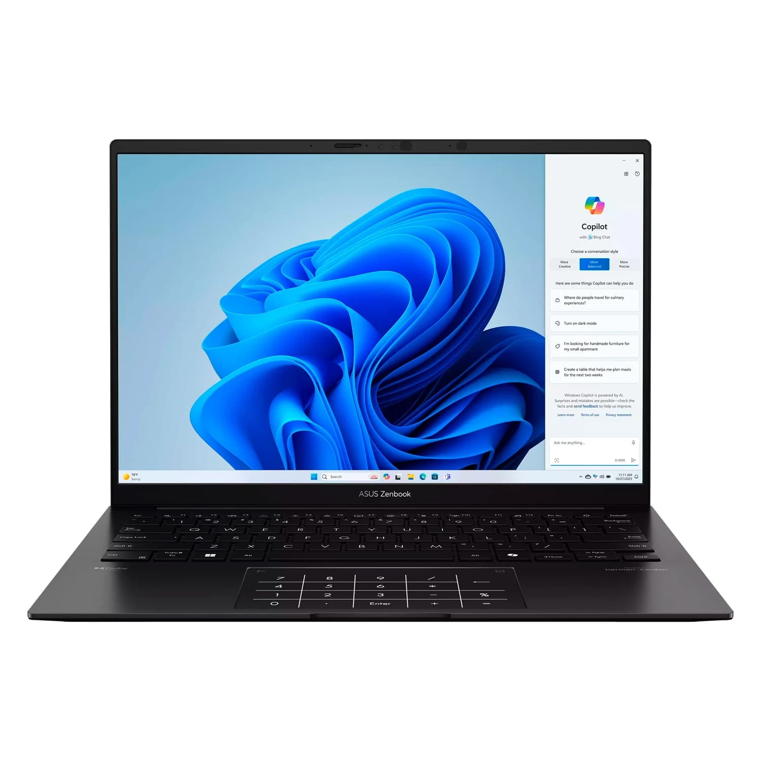ASUS Notebook Asus Zenbook 14 OLED AMD Ryzen 7-8840HS 16GB RAM 512GB SSD Tela 14" WUXGA Touch Windows 11 Inglês Preto - UM3406HA-WS74T