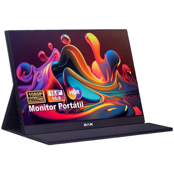 Acessório · Bak Monitor Portátil BAK BK-P1563-T de 15.6" Full HD 16:9 com USB-C Mini HDMI