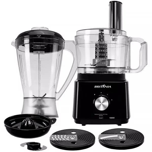 Britania Multiprocessador Britânia All In One BMP900P Processador + Liquidificador + Espremedor 220V ~ 50 60 Hz - Preto