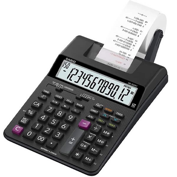 Casio Calculadora com Impressora Casio HR-100RC com Suporte para Papel - Preta