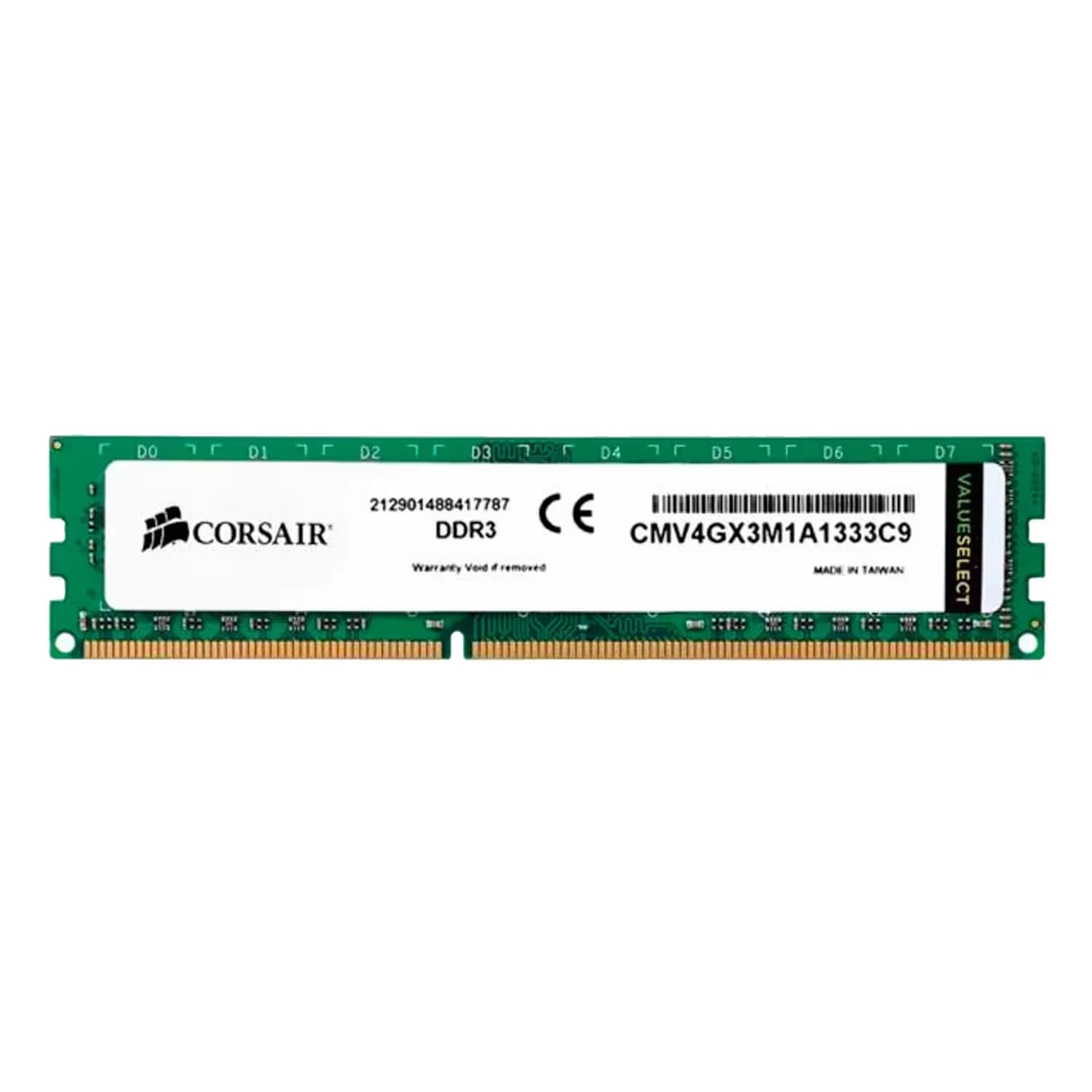 Acessório · Corsair Memória RAM Corsair Valueselect 4GB DDR3 1333 MHz - CMV4GX3M1A1333C9