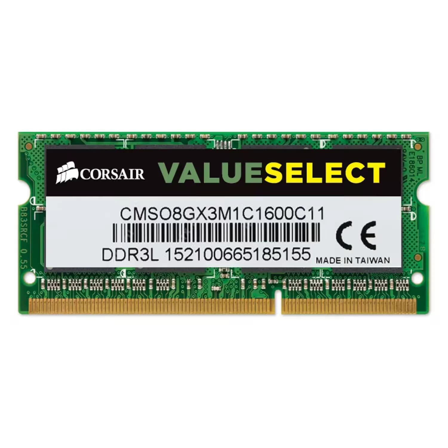 Acessório · Corsair Memória RAM Corsair ValueSelect 8GB DDR3L 1600MT/s para Notebook - CMSO8GX3M1C1600C11