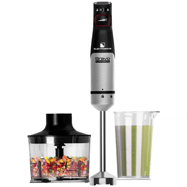 Electrobras Mixer ElectroBras Bravo EBMX-1200 1.200 watts + Processador de Alimentos 110V ~ 60Hz - Preto Prata