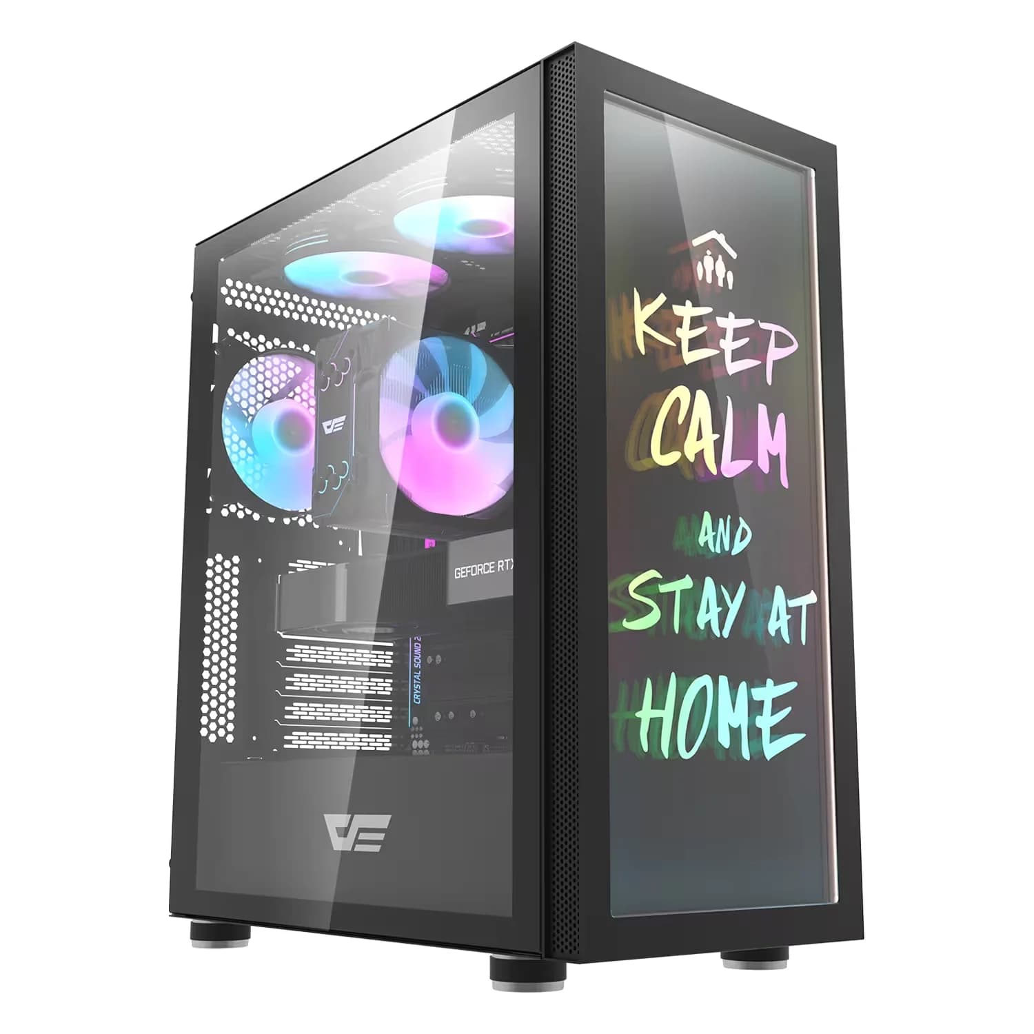 Acessório · Gabinete Gamer Darkflash DK210 Graffiti ARGB Mid Tower - Preto (Caixa Danificada)