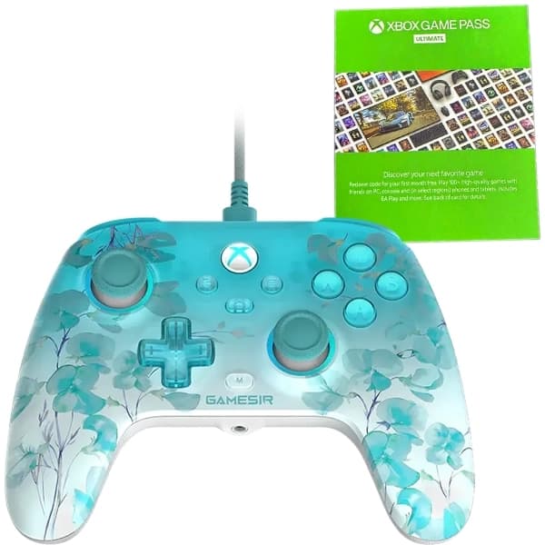 Gamesir Controle Sem Fio GameSir T7 Pro Floral para PC Xbox - Azul Transparente + Game Pass Ultimate