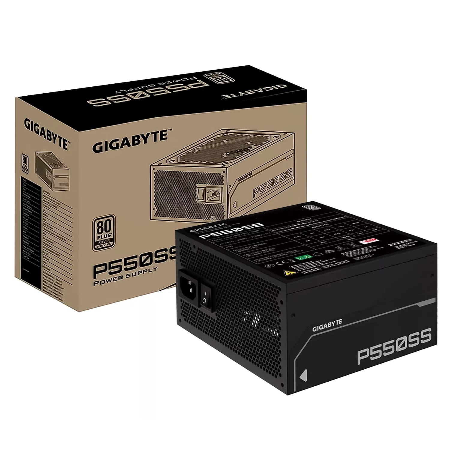Gigabyte Fonte Gigabyte GP-P550SS ATX 550W 80 Plus Silver Bivolt - Preto