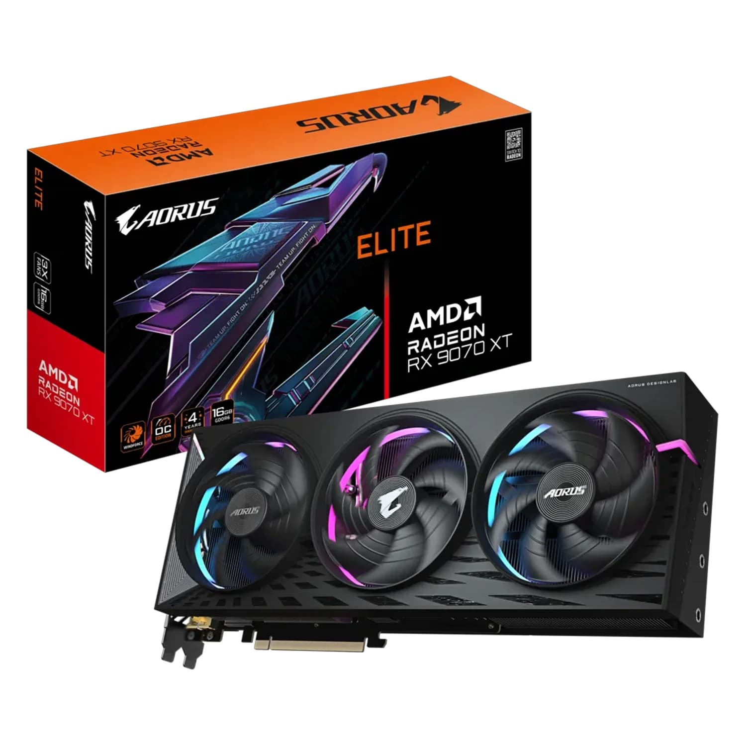 Gigabyte Placa de Video Gigabyte Aorus Elite AMD Radeon RX 9070XT 16GB GDDR6 - GV-R9070XTAORUS E-16GD
