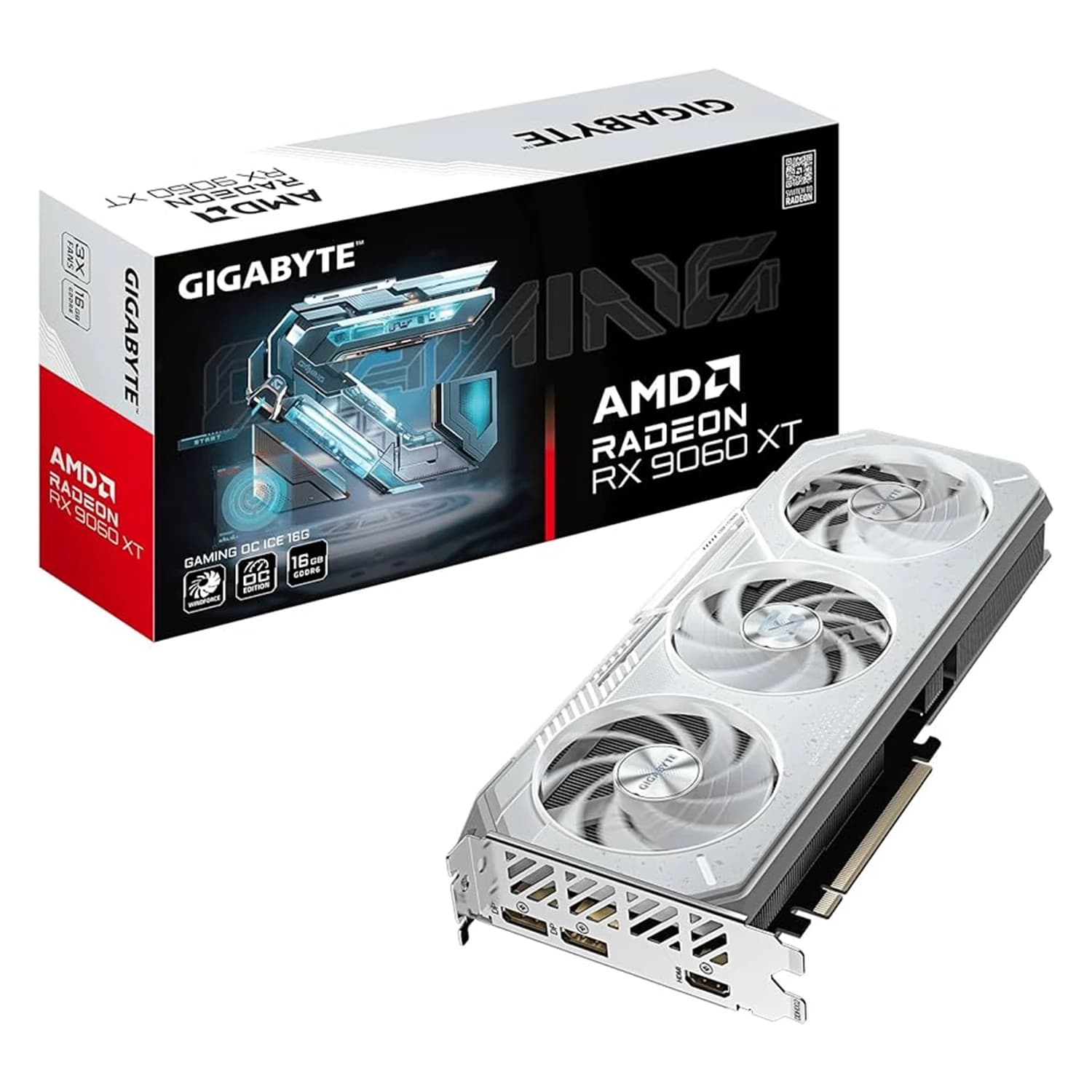 Gigabyte Placa de Vídeo Gigabyte Gaming OC ICE AMD Radeon RX-9060XT 16GB GDDR6 - GV-R906XGAMINGOCICE-16