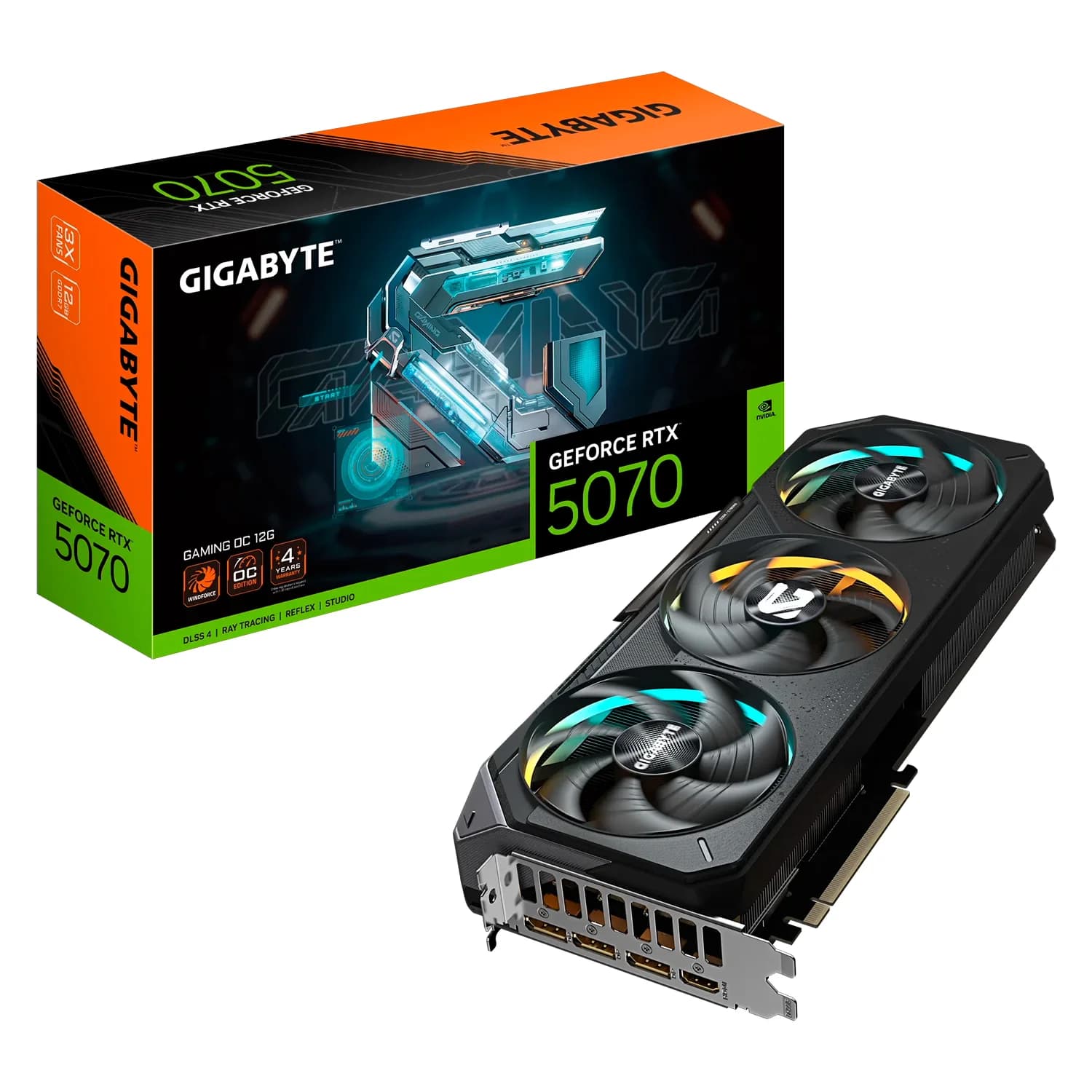 Gigabyte Placa de Vídeo Gigabyte Gaming OC NVIDIA GeForce RTX 5070 12GB GDDR7 - N5070GAMING OC-12GD