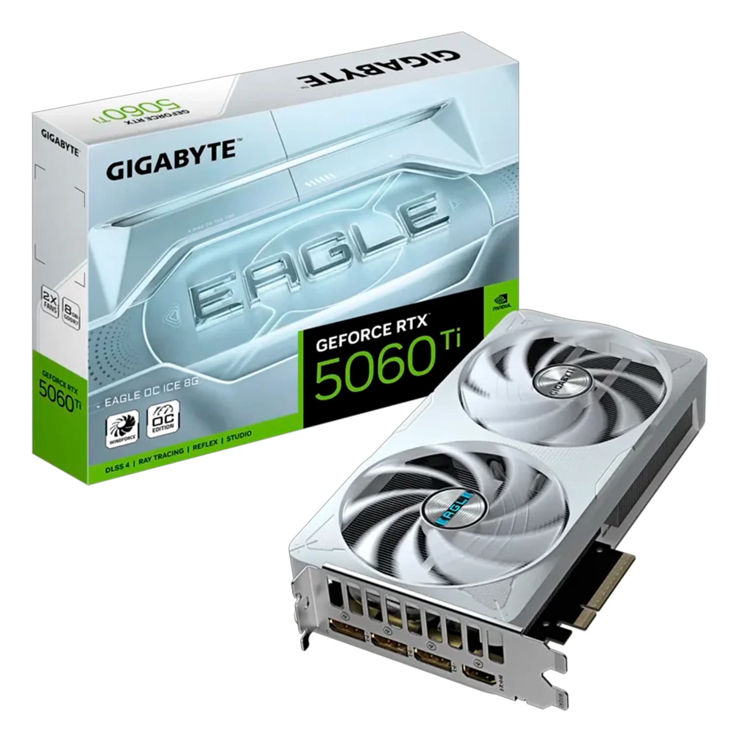 Gigabyte Placa de Vídeo Gigabyte NVIDIA GeForce RTX 5060TI 8GB GDDR7 - GV-N506TEAGLEOC ICE-8GD