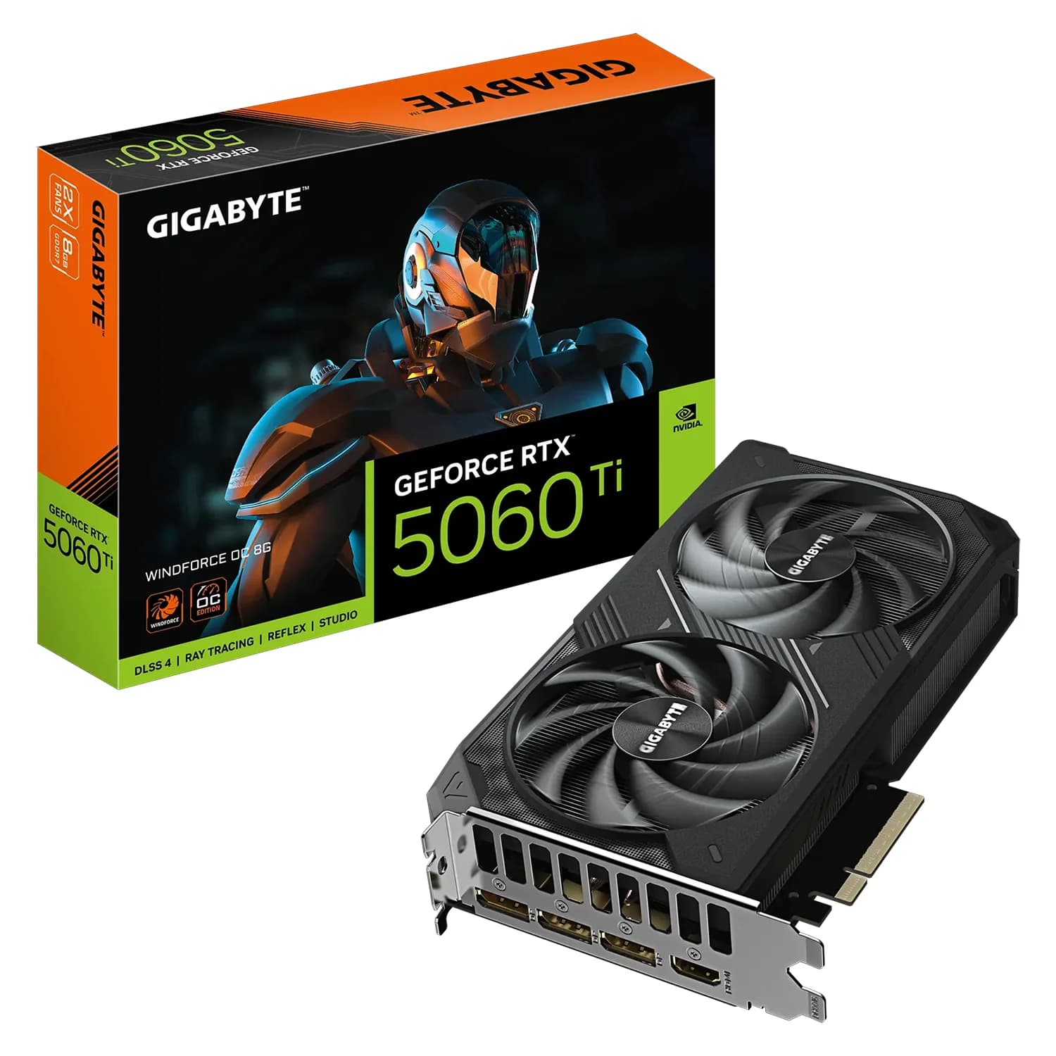 Gigabyte Placa de Vídeo Gigabyte Windforce OC NVIDIA GeForce RTX-5060Ti 8GB GDDR7 - GV-N506TWF2OC-8GD