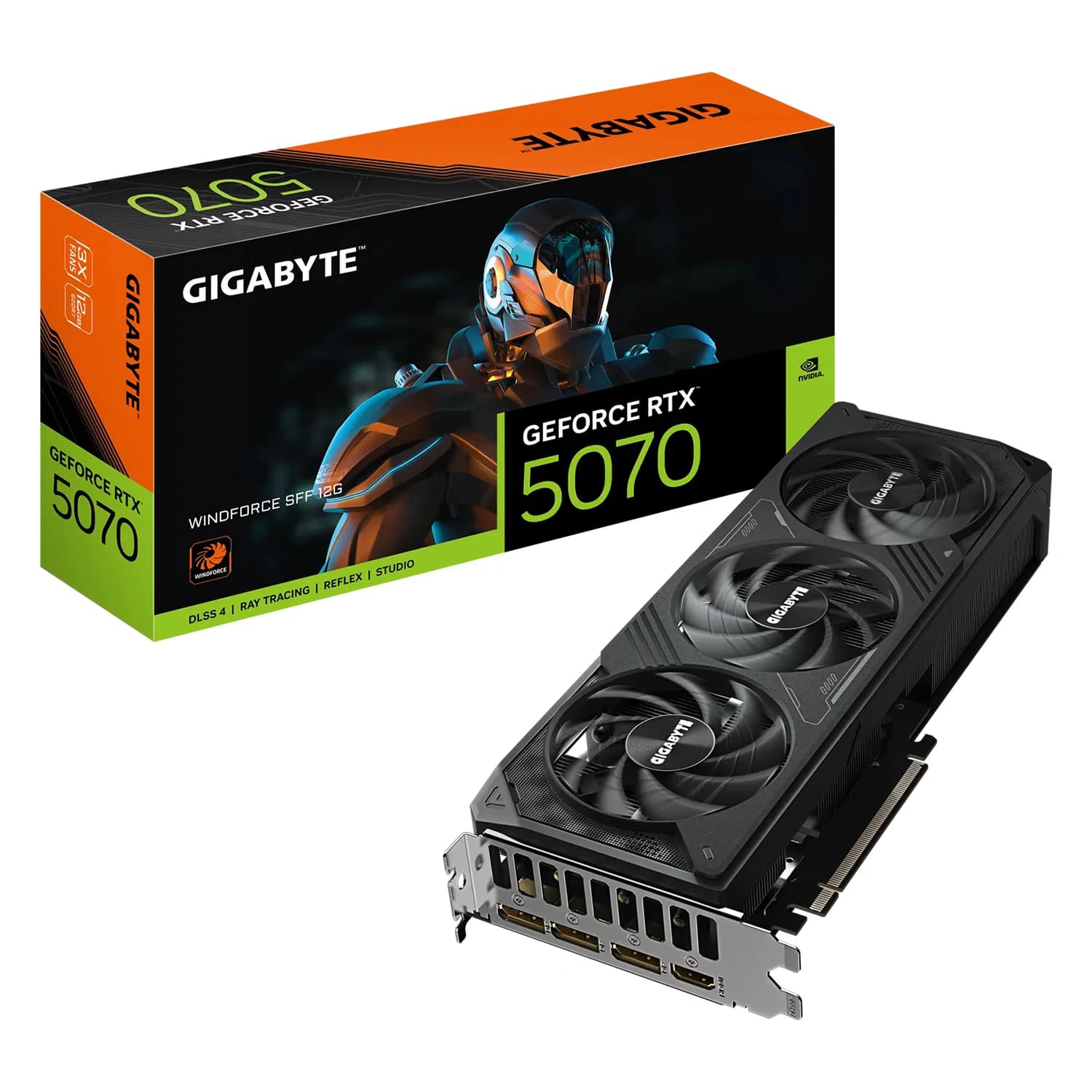 Gigabyte Placa de Vídeo Gigabyte Windforce SFF NVIDIA GeForce RTX-5070 12GB GDDR7 - GV-N5070WF3-12GD