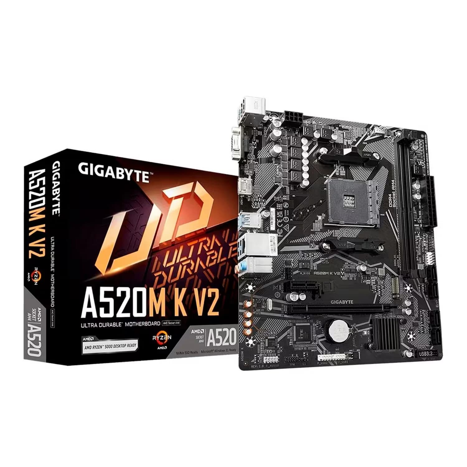 Gigabyte Placa Mãe Gigabyte A520M K V2 M.2 DDR4 Socket AM4 Chipset AMD A520 Micro ATX