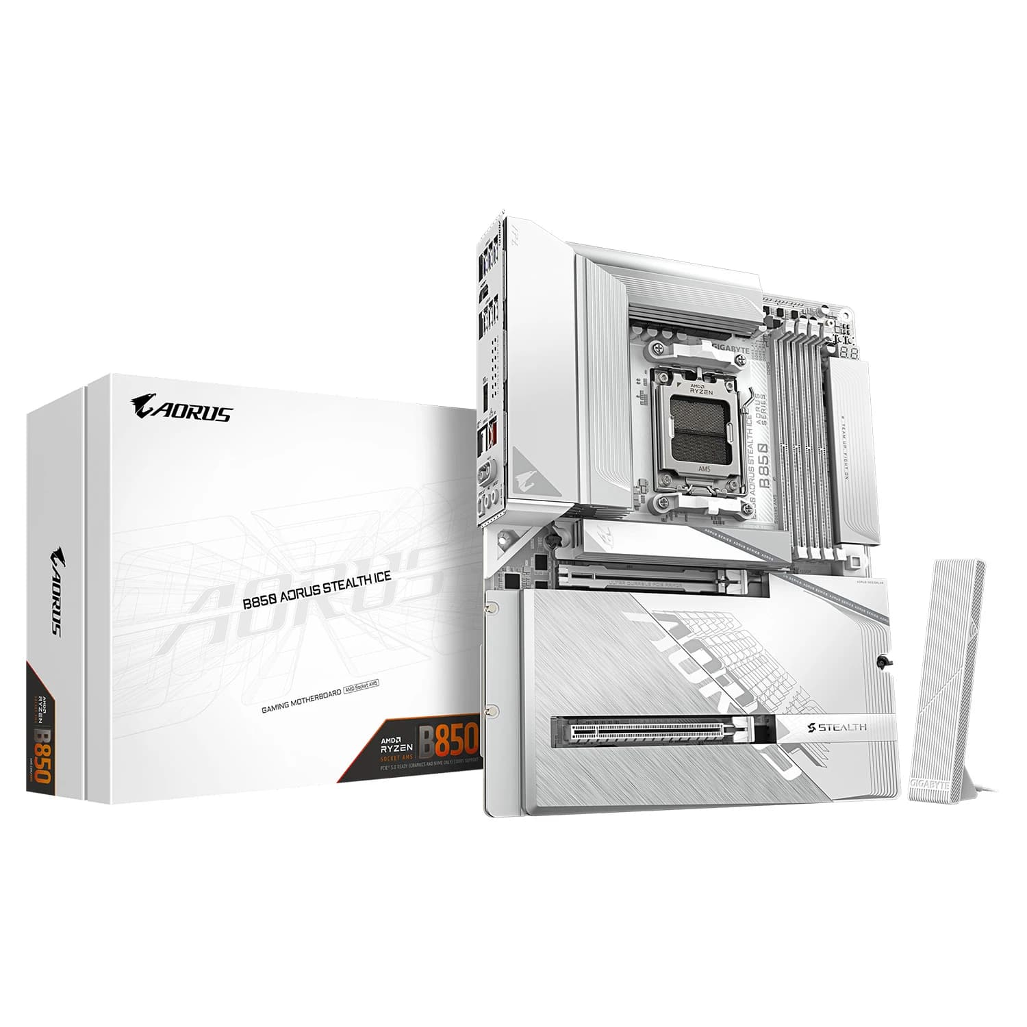 Gigabyte Placa Mãe Gigabyte Aorus Stealth Ice DDR5 Socket AM5 Chipset B850 ATX