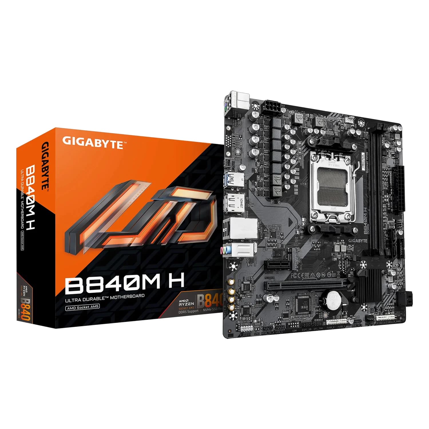Gigabyte Placa Mãe Gigabyte B840M H DDR5 Socket AM5 Chipset AMD B840 Micro ATX