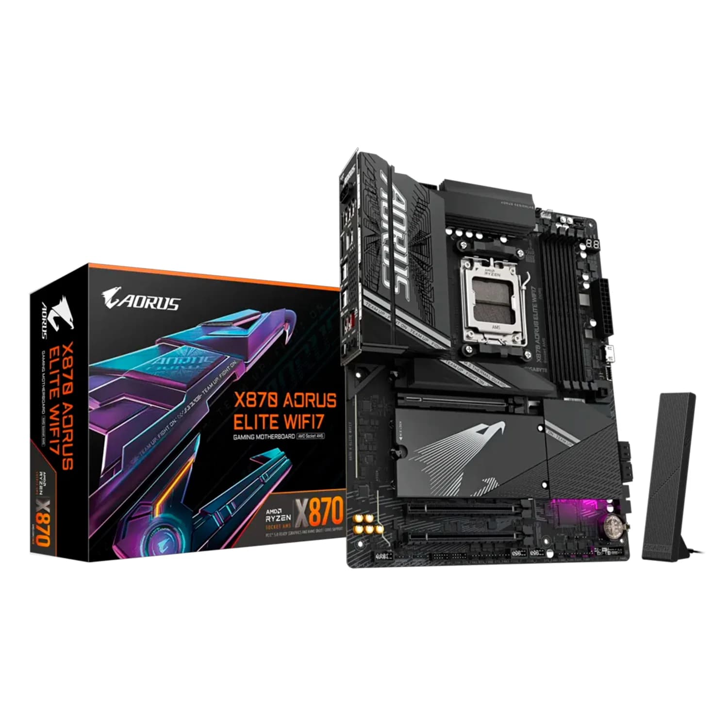 Gigabyte Placa Mãe Gigabyte X870 Aorus Elite WiFi7 DDR5 Socket AM5 Chipset AMD X870 ATX