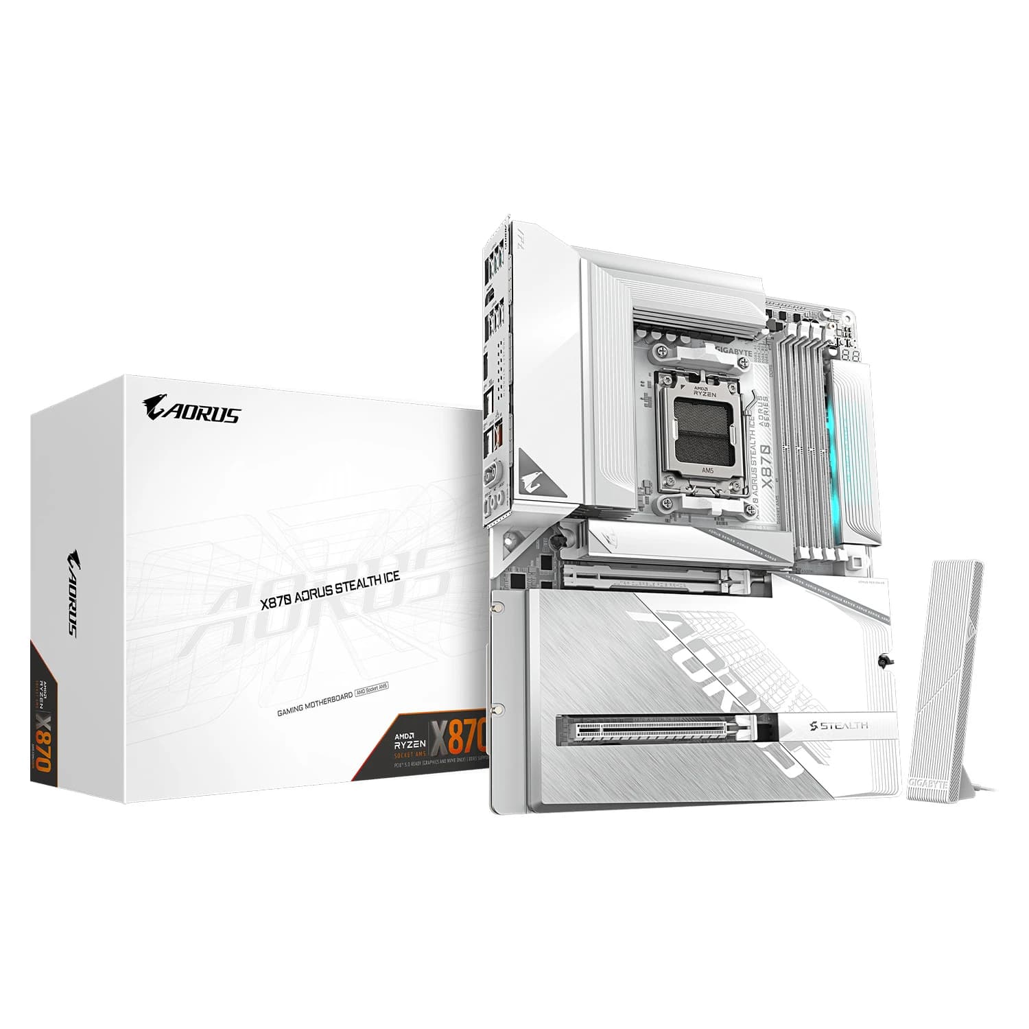 Gigabyte Placa Mãe Gigabyte X870 Aorus Stealth Ice DDR5 Socket AM5 Chipset X870 ATX