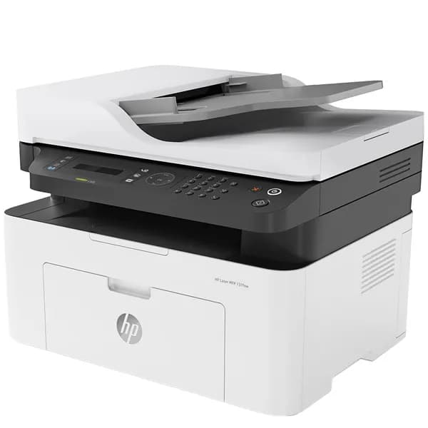 HP Impressora Multifuncional HP Laser MFP 137fnw 4 em 1 com Wi-Fi 220 - 240 V ~ 50 60 Hz - Branca Cinza