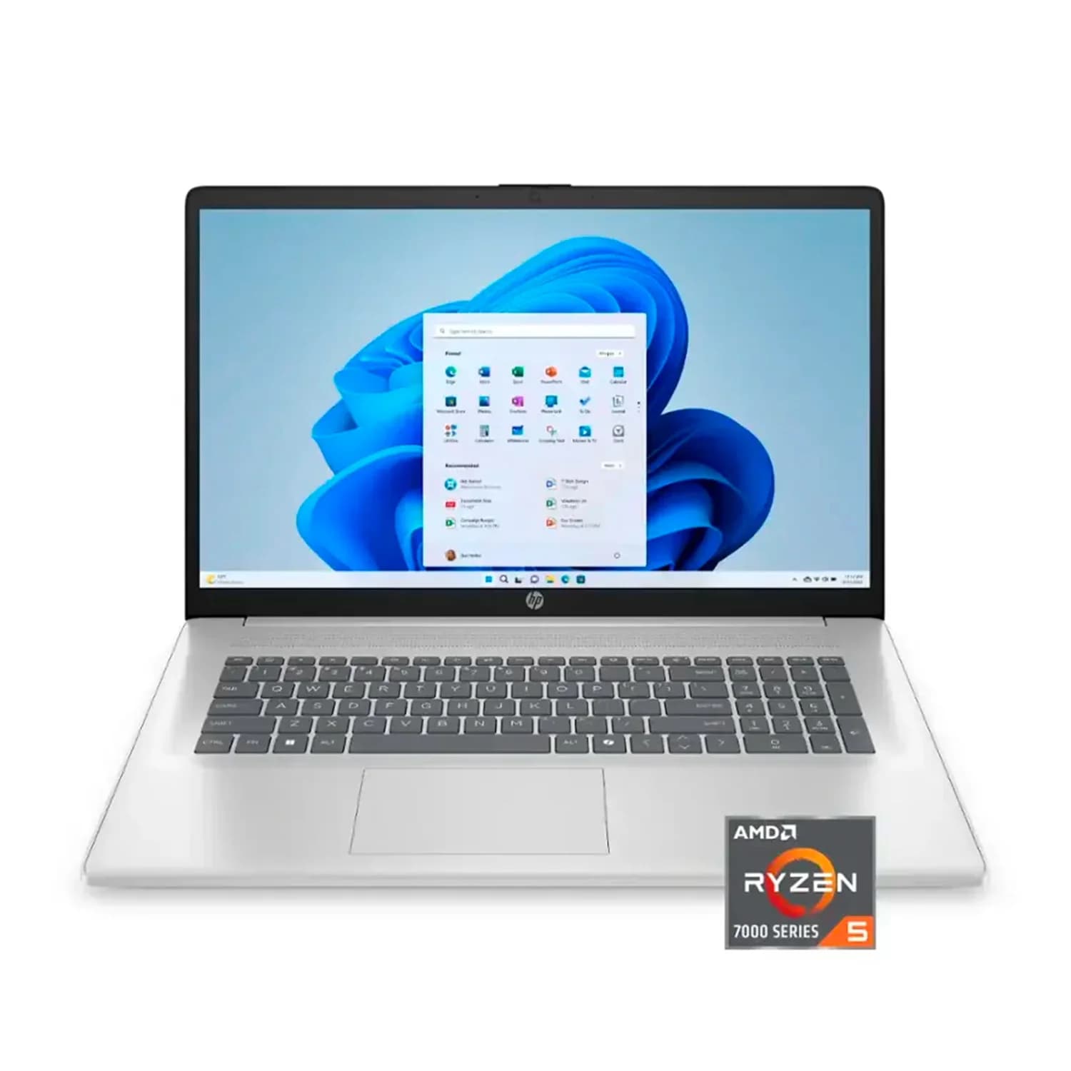 HP Notebook HP 17-CP2025DX 17.3" AMD Ryzen 5 7520U 512GB SSD 8GB RAM - Prata
