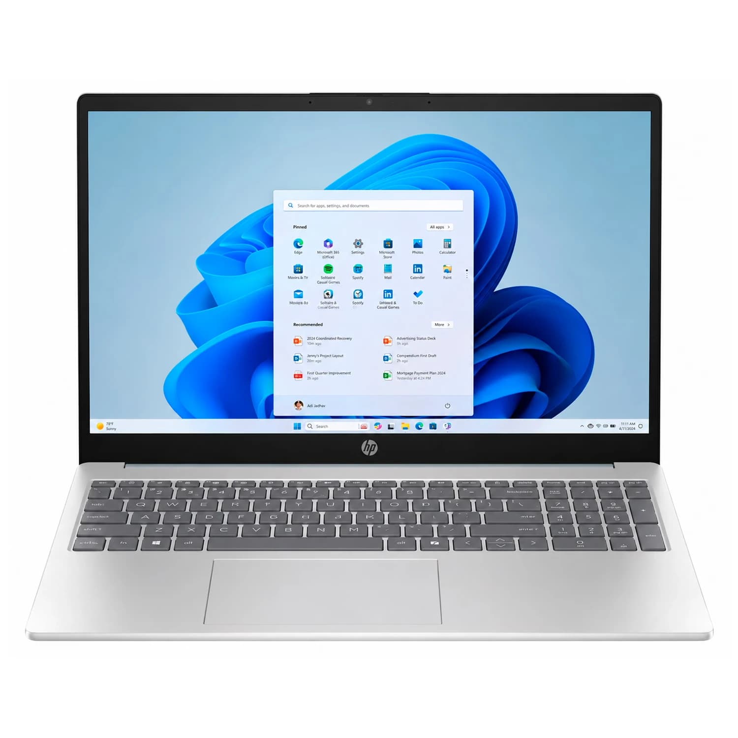 HP Notebook HP Intel Core 3-N305 8GB RAM 256GB SSD Tela 15" Full HD Touch Windows 11 Inglês Azul - 15-FD0883NR