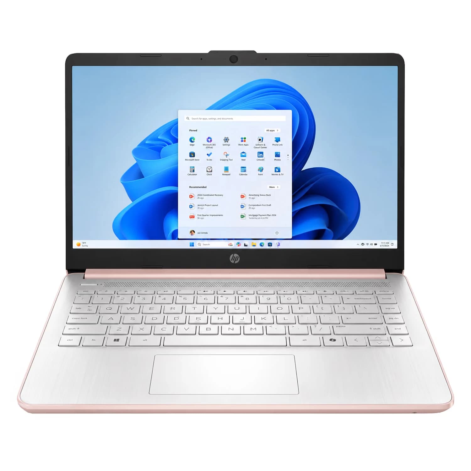 HP Notebook HP Intel N150 4GB RAM 128GB UFS Tela 14" HD Windows 11 Inglês Rose Dourado - 14-DQ6105DX